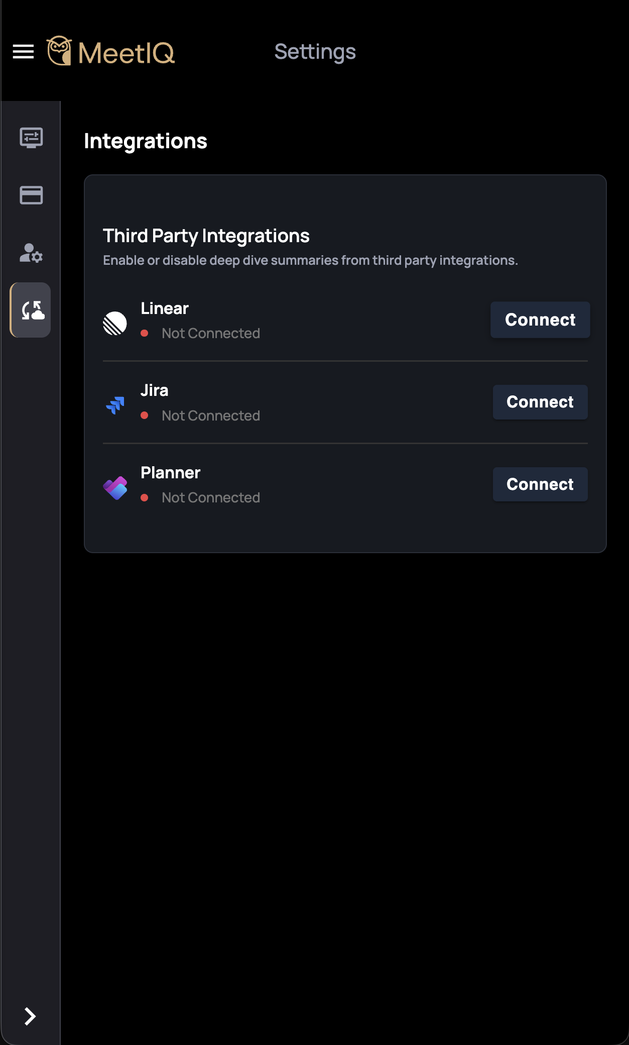 Connect integrations
